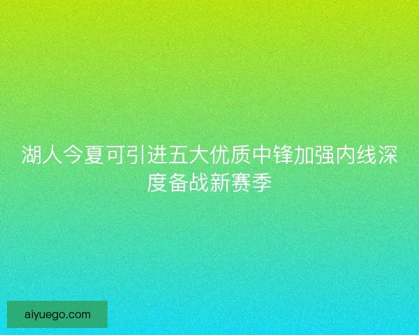 湖人今夏可引进五大优质中锋加强内线深度备战新赛季